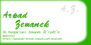 arpad zemanek business card